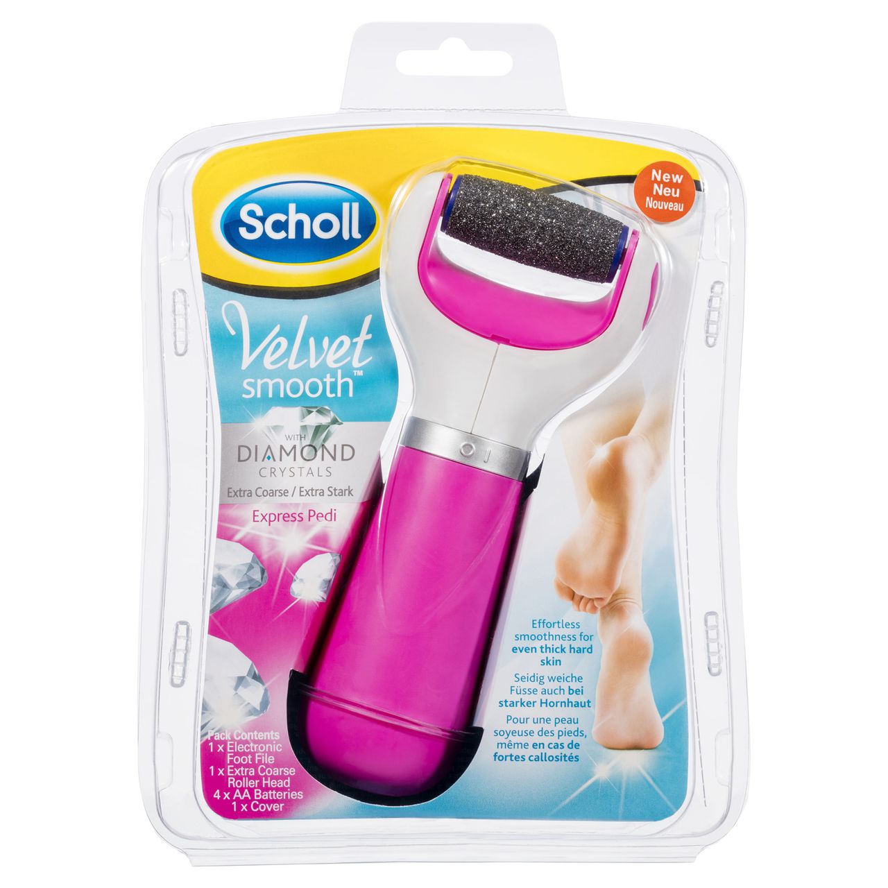 Scholl Velvet Smooth™ Express Pedi Pink With Extra Coarse Roller Head